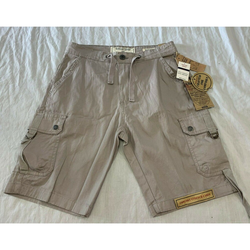 NWT VINTAGE GENES MENS CARGO STRETCH SHORTS SIZE 30